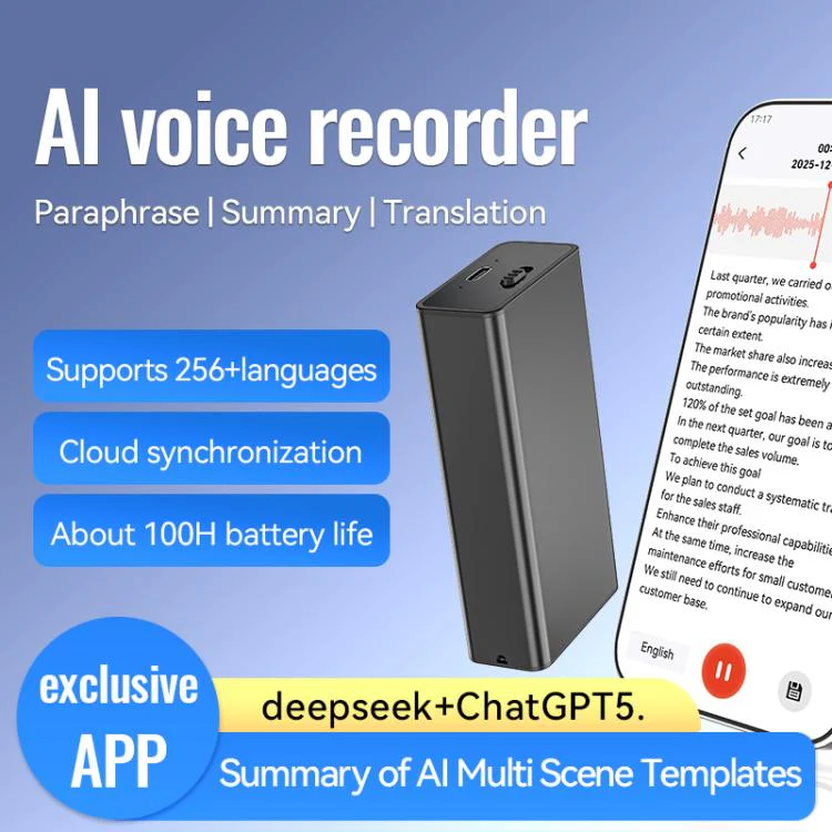 Q65A+ Ultra-Long Standby Magnetic Smart Voice Recorder Supports AIREC-APP, Memory:16GB(Black) - Image 5