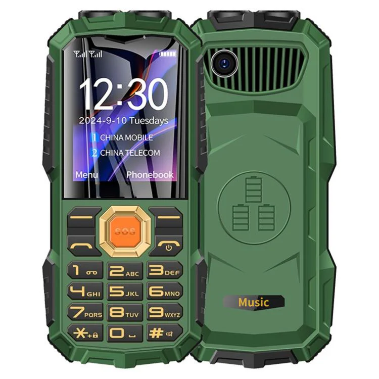 Q7+ 4G Elder Keypad Rugged Phone, 1.77 inch, 16800mAh, 21 Keys, SOS, FM, Network: 4G, Dual SIM(Green)