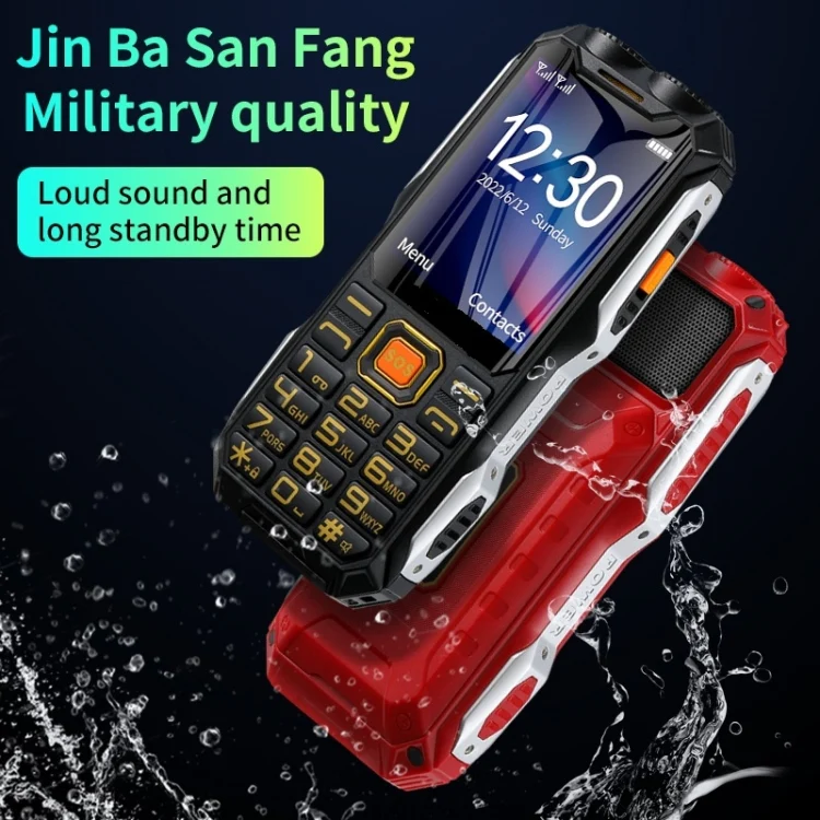 Q8-1 Triple Proofing Elder Phone, 16800mAh Battery, 2.4 inch, 21 Keys, Bluetooth, LED Flashlight, FM, SOS, Dual SIM, Network: 4G (Red) - Image 4
