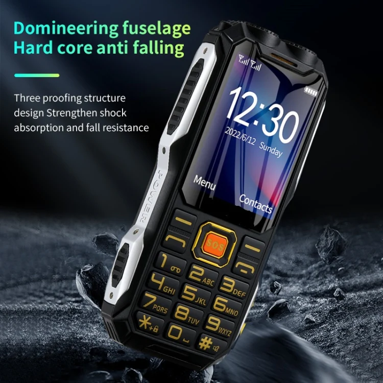 Q8 Triple Proofing Elder Phone, Waterproof Shockproof Dustproof, 16800mAh Battery, 2.4 inch, 21 Keys, Bluetooth, LED Flashlight, FM, SOS, Dual SIM, Network: 2G (Black) - Image 6