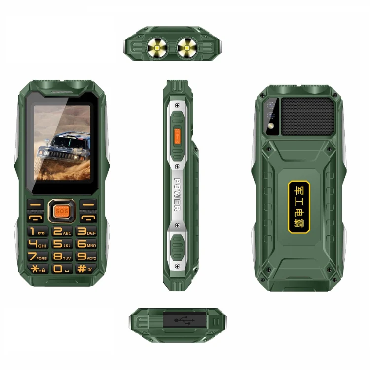 Q8 Triple Proofing Elder Phone, Waterproof Shockproof Dustproof, 16800mAh Battery, 2.4 inch, 21 Keys, Bluetooth, LED Flashlight, FM, SOS, Dual SIM, Network: 2G (Green) - Image 2