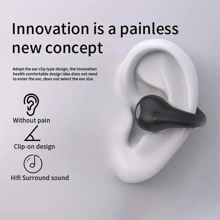 Q80 TWS Bluetooth 5.3 Wireless Earclip Bone Conduction Noise Reduction Bluetooth Headphone(Black) - Image 8