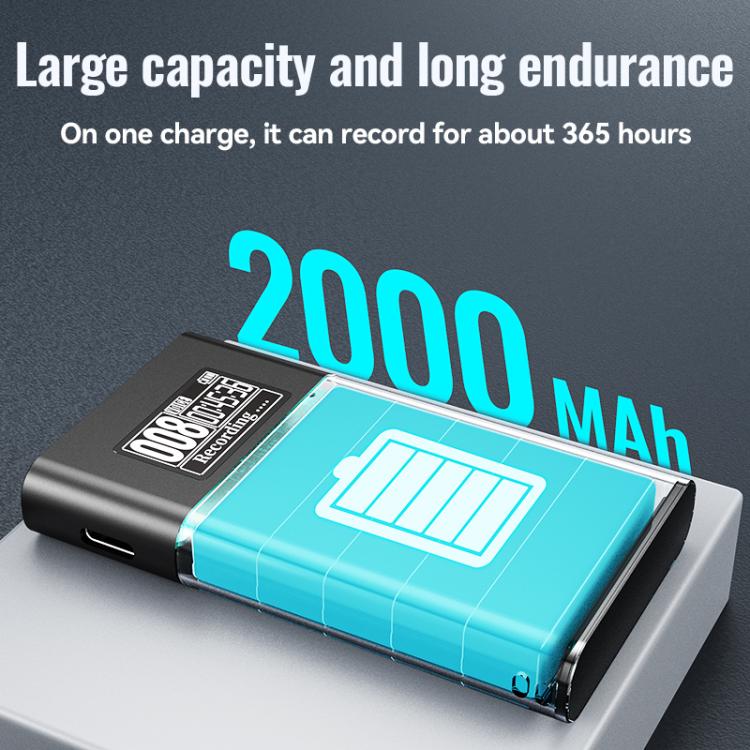 Q86 0.77-inch Screen Ultra-long Standby Smart Digital Voice Recorder, Memory:64GB(Black) - Image 8