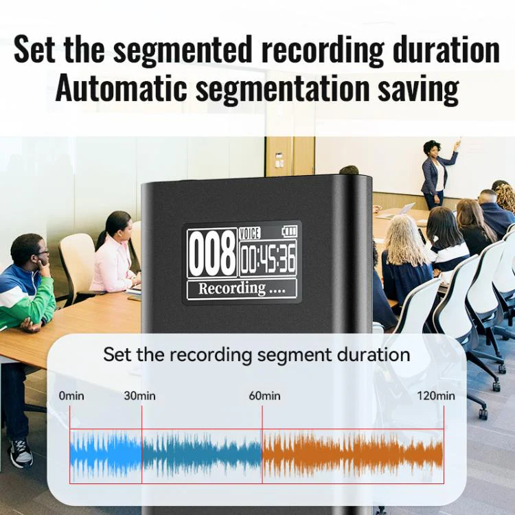 Q86 0.77-inch Screen Ultra-long Standby Smart Digital Voice Recorder, Memory:8GB(Black) - Image 7