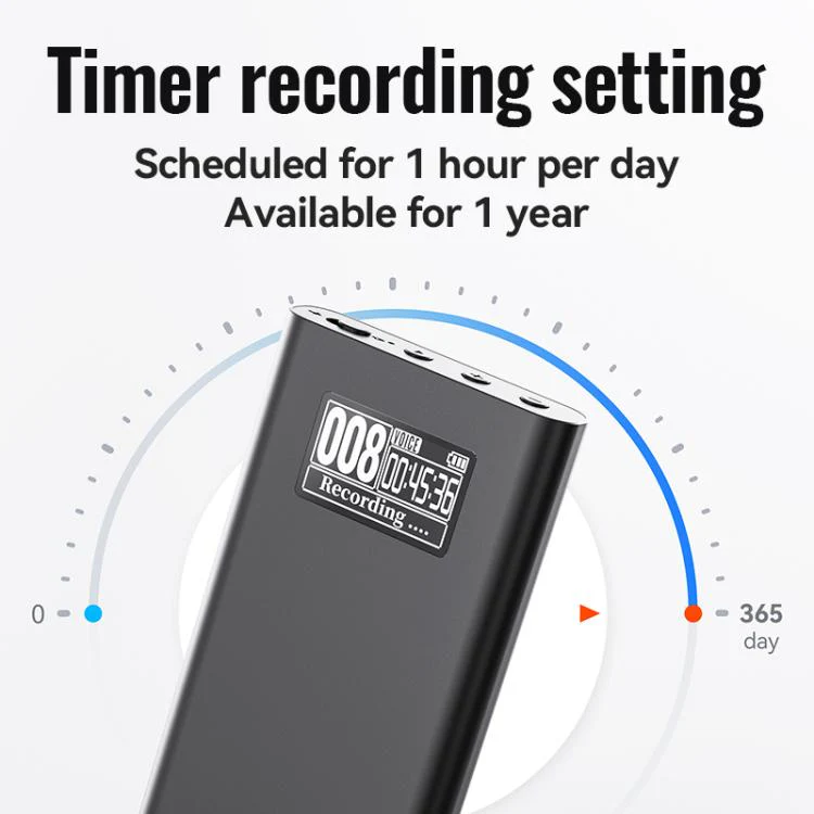 Q86 0.77-inch Screen Ultra-long Standby Smart Digital Voice Recorder, Memory:8GB(Black) - Image 9