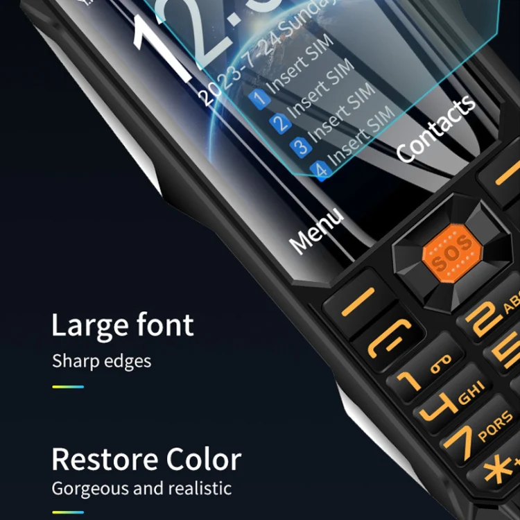 Q9-1 4G Elder Keypad Rugged Phone, 3.5 inch, 4500mAh, 21 Keys, SOS, FM, Network: 4G, Dual SIM(Black) - Image 10