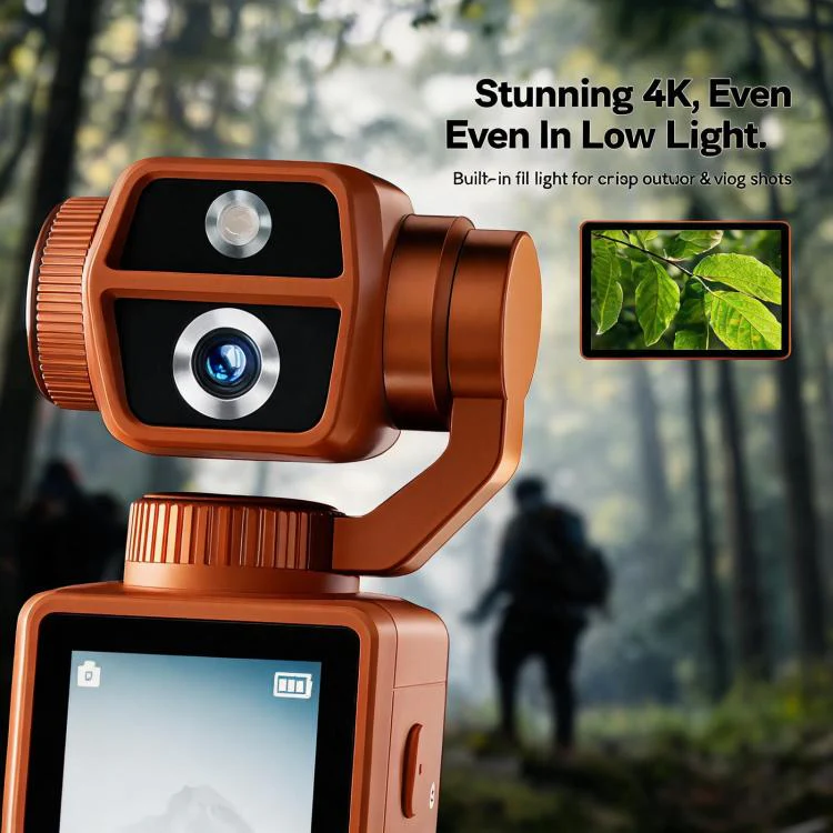Q9 2 inch IPS Screen 4K UHD Sports Gimbal Camera(Orange) - Image 8
