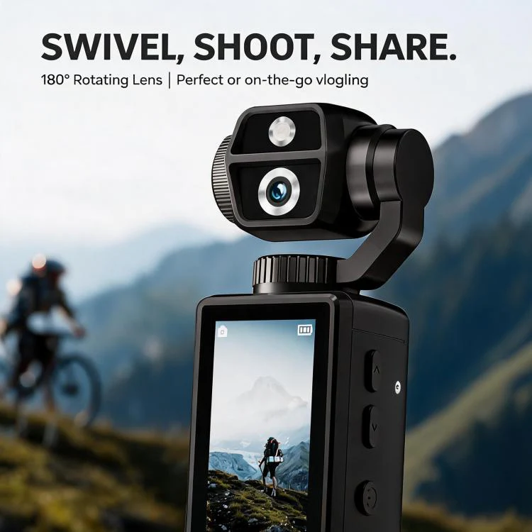 Q9 2 inch IPS Screen 4K UHD Sports Gimbal Camera(White) - Image 2