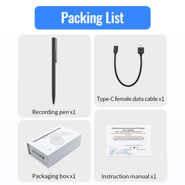 Q97 2-in-1 Voice Recording & Handwriting Pen, Memory:16GB(Black) - Image 8