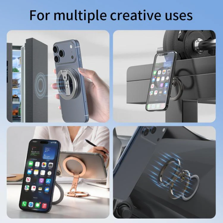Quarter Screw Hole Design 360 Degree Flip Folding Double-Sided Magnetic Phone Holder(Gunmetal) - Image 9