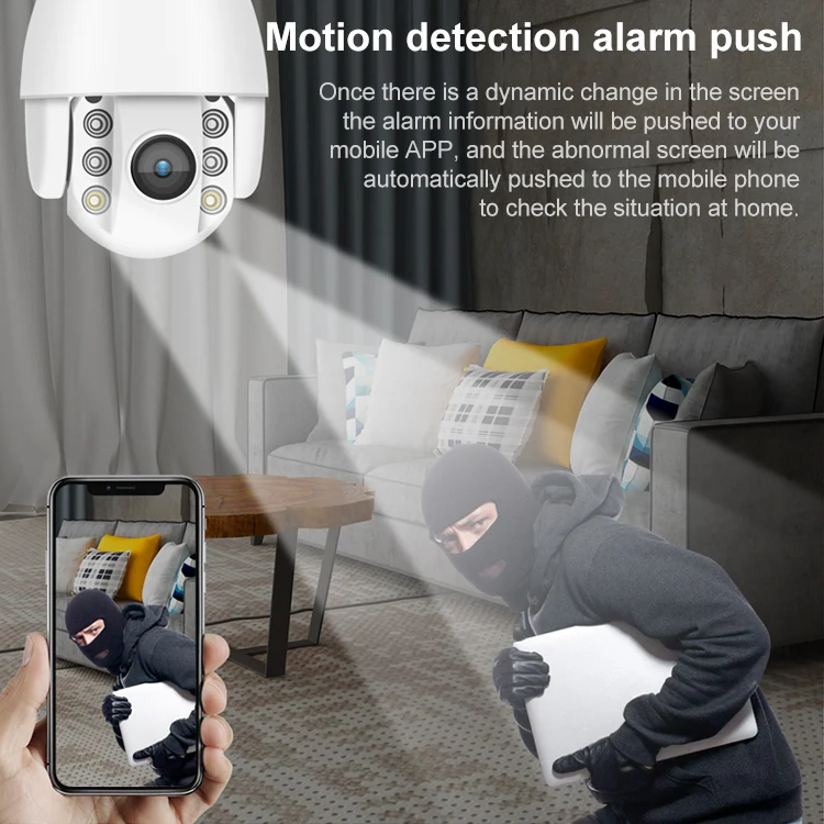 QX2 4G (US Version) 1080P HD 360 Degrees Panoramic Day and Night Full-color IP66 Waterproof Smart Camera, Support Motion Detection / Two-way Voice / TF Card, UK Plug - Image 9