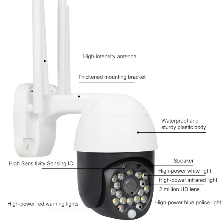 QX27 1080P WiFi High-definition Surveillance Camera Outdoor Dome Camera, Support Night Vision & Two-way Voice & Motion Detection(US Plug) - Image 2