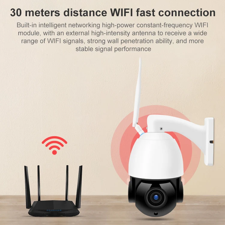 QX5 2.0 Million Pixels 1080P HD 20X Zoom Wireless WiFi Dome Smart Camera, Support Infrared Night Vision / Motion Detection / Voice Intercom / TF Card, UK Plug - Image 10
