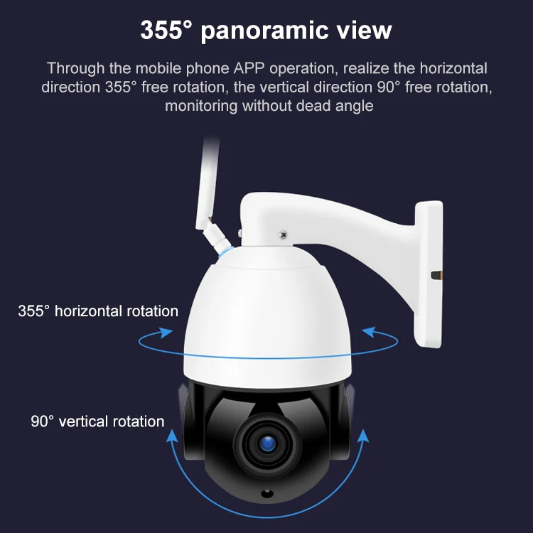 QX5 2.0 Million Pixels 1080P HD 20X Zoom Wireless WiFi Dome Smart Camera, Support Infrared Night Vision / Motion Detection / Voice Intercom / TF Card, US Plug - Image 6
