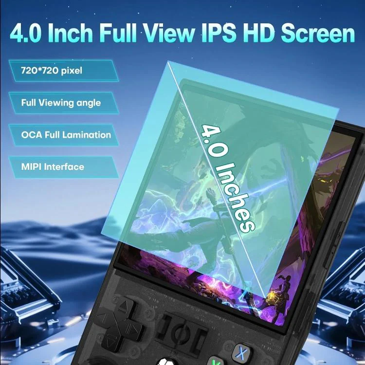R36 MAX 4-inch IPS HD Handheld Retro Game Console Built-in 18,000+ Games, External TF card:64G(Black) - Image 5