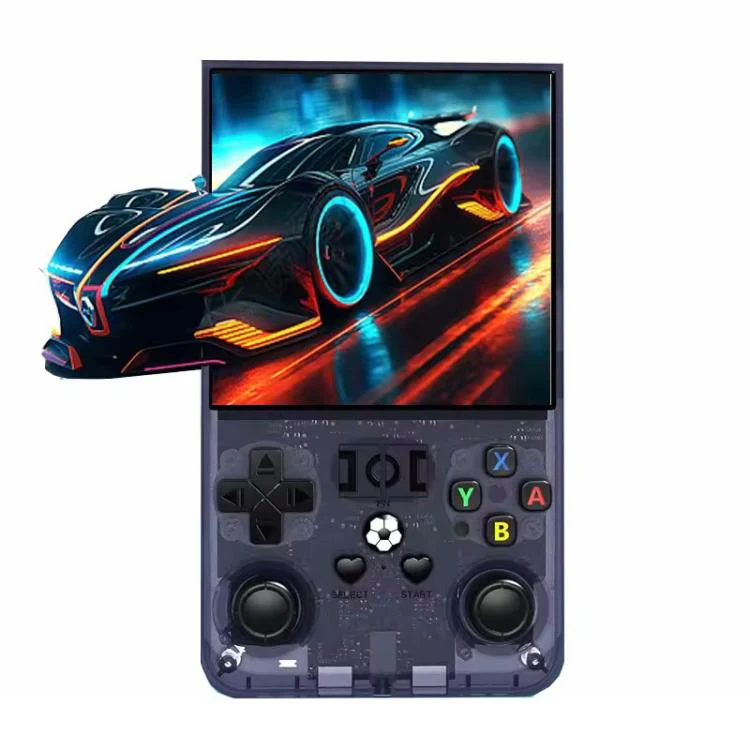 R36 MAX 4-inch IPS HD Handheld Retro Game Console Built-in 18,000+ Games, External TF card:64G(Purple)