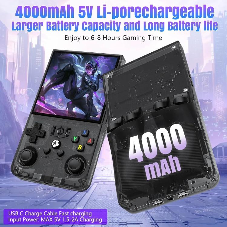 R36 MAX 4-inch IPS HD Handheld Retro Game Console Built-in 18,000+ Games, External TF card:64G(Purple) - Image 3