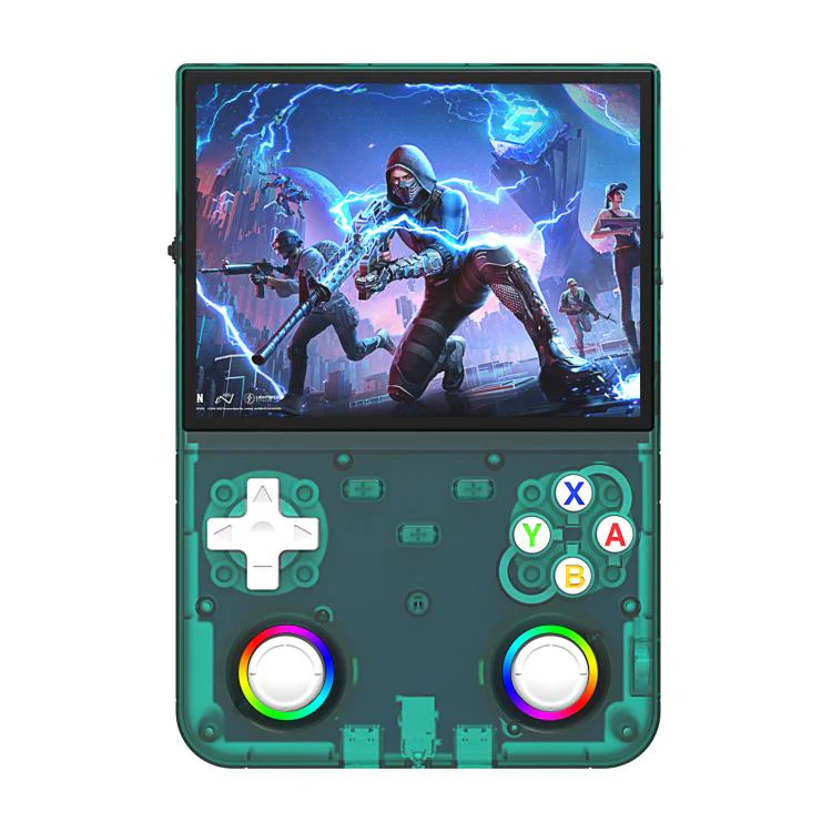 R36 Ultra X 4.5-inch IPS HD Handheld Retro Game Console Built-in 18,000+ Games, External TF card:32G(Green)