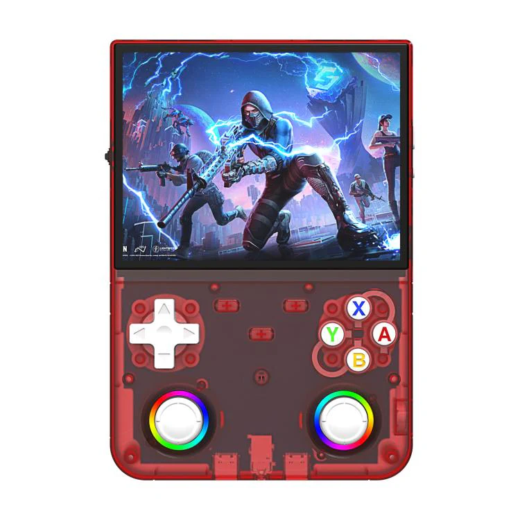 R36 Ultra X 4.5-inch IPS HD Handheld Retro Game Console Built-in 18,000+ Games, External TF card:32G(Red)