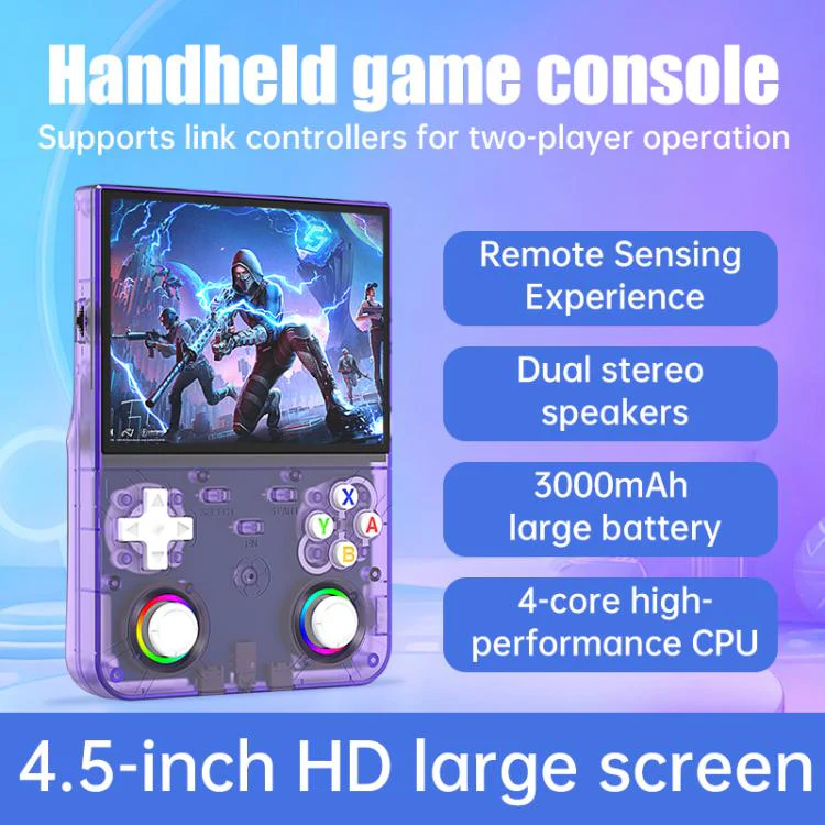 R36 Ultra X 4.5-inch IPS HD Handheld Retro Game Console Built-in 18,000+ Games, External TF card:32G(Red) - Image 2