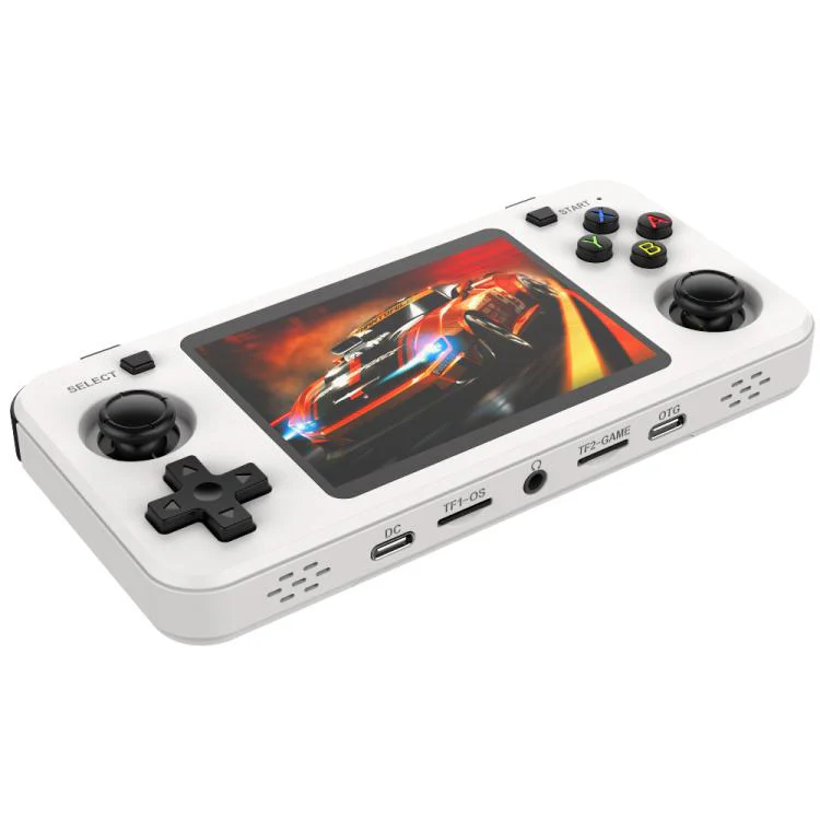 R36H 3.5 inch IPS Screen Open Source Handheld Game Console Portable Retro Pocket Console, Color: 128G White
