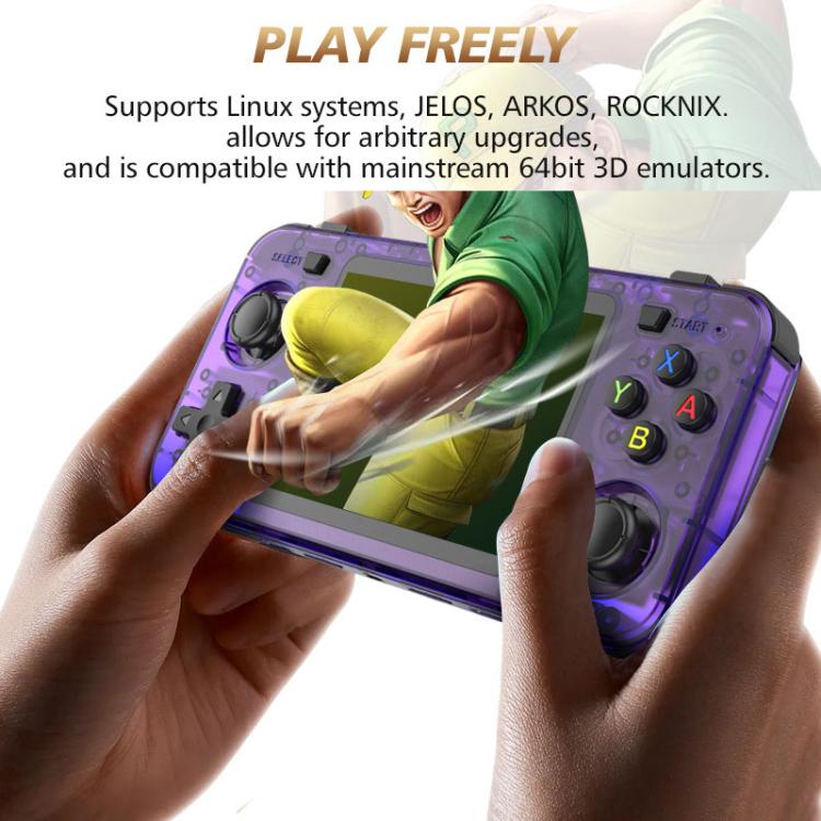 R36H 3.5 inch IPS Screen Open Source Handheld Game Console Portable Retro Pocket Console, Color: 64G Transparent Black - Image 12