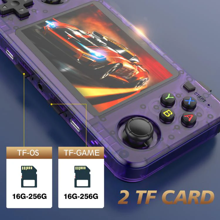 R36H 3.5 inch IPS Screen Open Source Handheld Game Console Portable Retro Pocket Console, Color: 64G Transparent Purple - Image 8