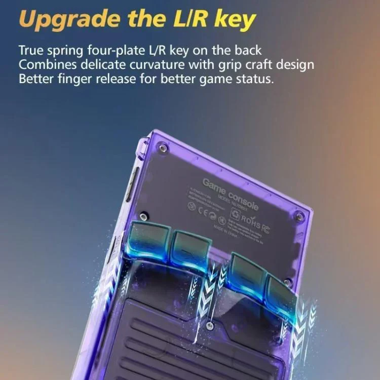 R36XX Dual-Band WiFi Handheld Game Console 3.5-Inch IPS HD Mipi Screen Open-Source Linux OS 128G(Transparent Purple) - Image 6