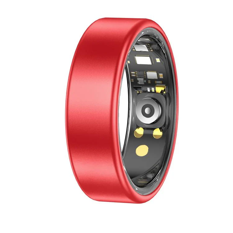 R88 Smart Ring Fitness Tracker, Supports Health Monitoring / Camera Control, Ring Size:Size 10(Red)