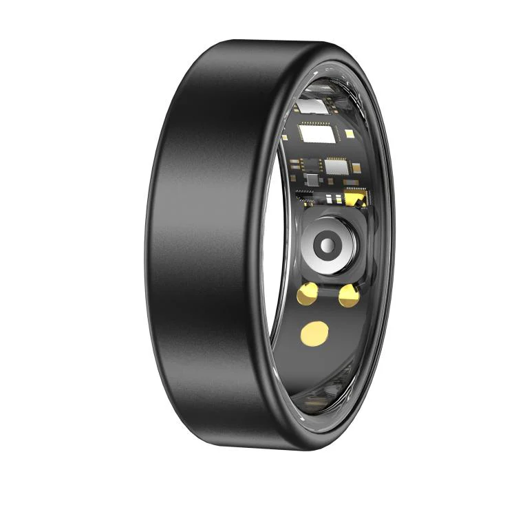 R88 Smart Ring Fitness Tracker, Supports Health Monitoring / Camera Control, Ring Size:Size 11(Black)