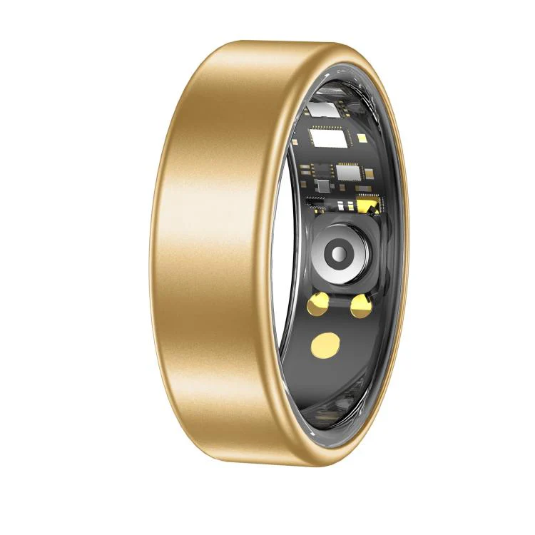 R88 Smart Ring Fitness Tracker, Supports Health Monitoring / Camera Control, Ring Size:Size 13(Gold)