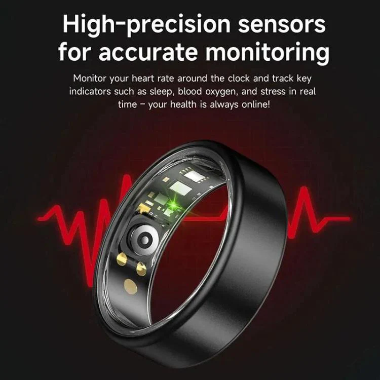 R88 Smart Ring Fitness Tracker, Supports Health Monitoring / Camera Control, Ring Size:Size 7(Red) - Image 5
