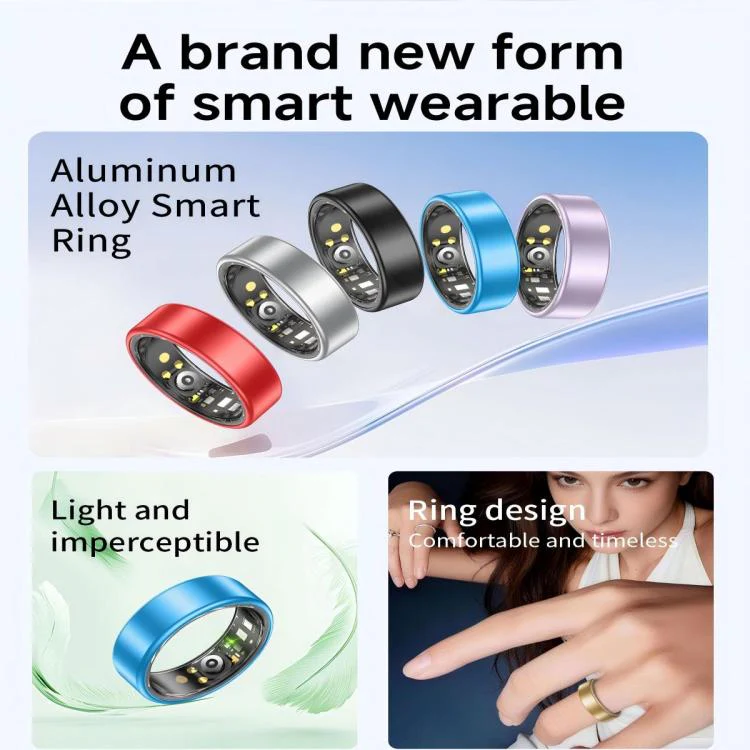 R88 Smart Ring Fitness Tracker, Supports Health Monitoring / Camera Control, Ring Size:Size 8(Gold) - Image 3