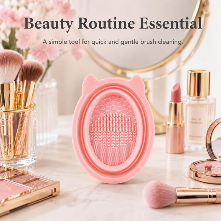 Rabbit Ear Makeup Tool Foldable Silicone Cleaning Bowl(Pink) - Image 10