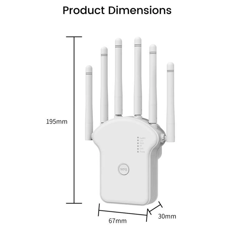 RE1200LN Home Office 1200Mbps WiFi Repeater Extender, Plug:EU Plug - Image 3