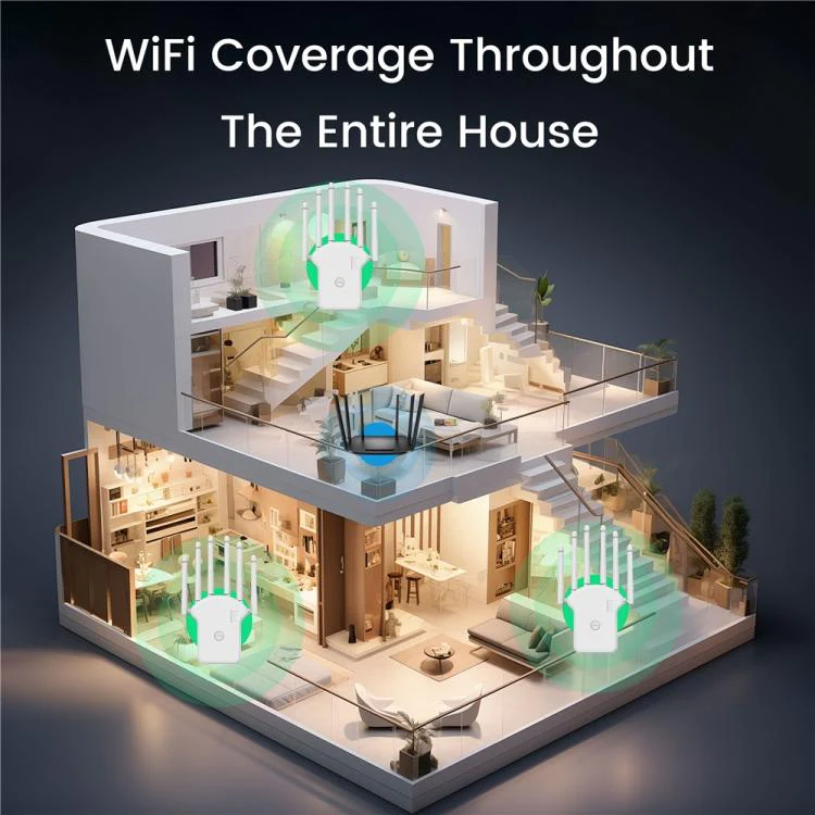 RE1200LN Home Office 1200Mbps WiFi Repeater Extender, Plug:EU Plug - Image 5