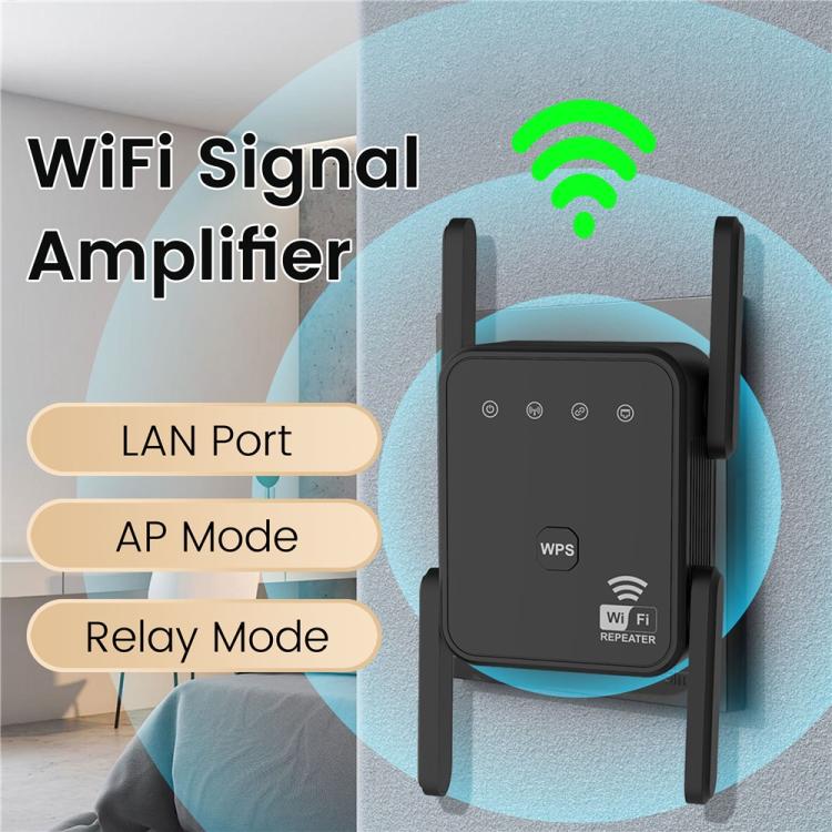 RE300F Home Office Wireless Network Signal Booster 300Mbps, Plug:US Plug(Black) - Image 5