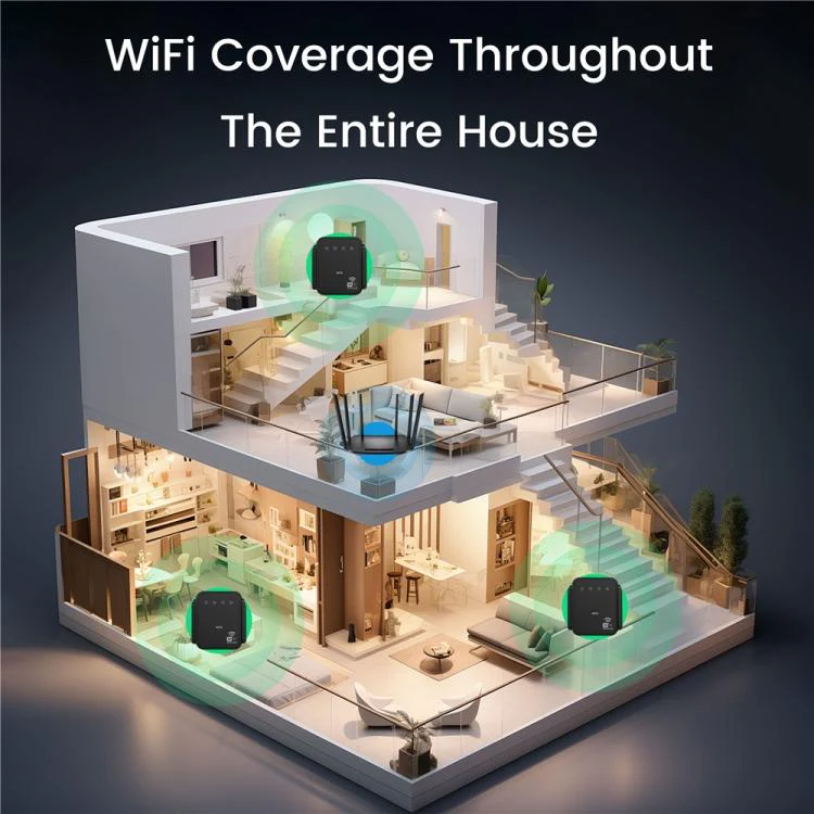 RE300F Home Office Wireless Network Signal Booster 300Mbps, Plug:US Plug(Black) - Image 6