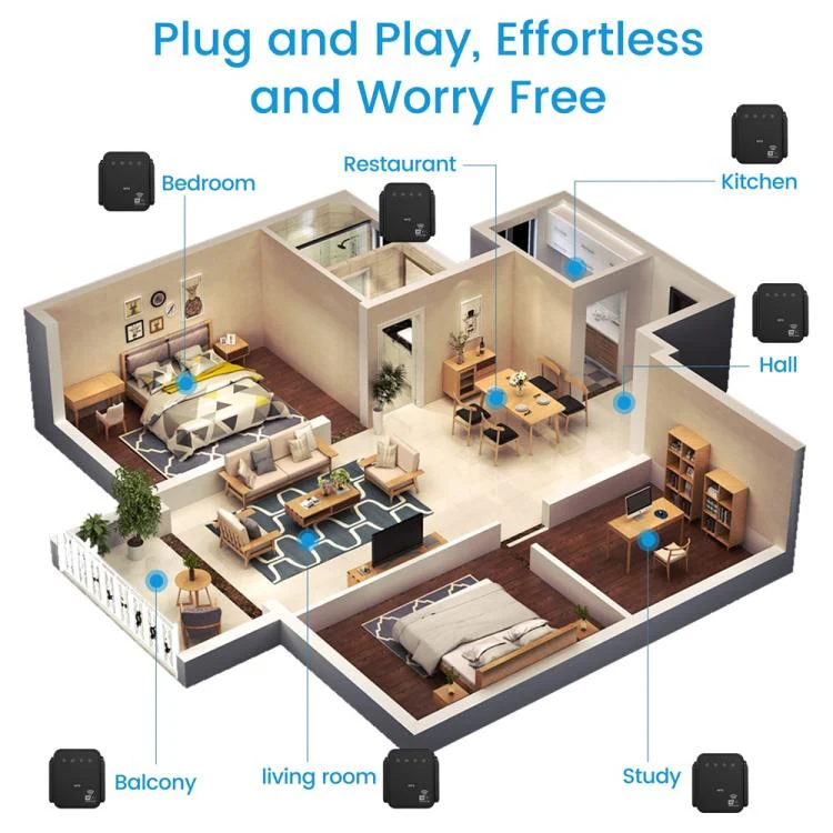 RE300F Home Office Wireless Network Signal Booster 300Mbps, Plug:US Plug(Black) - Image 7