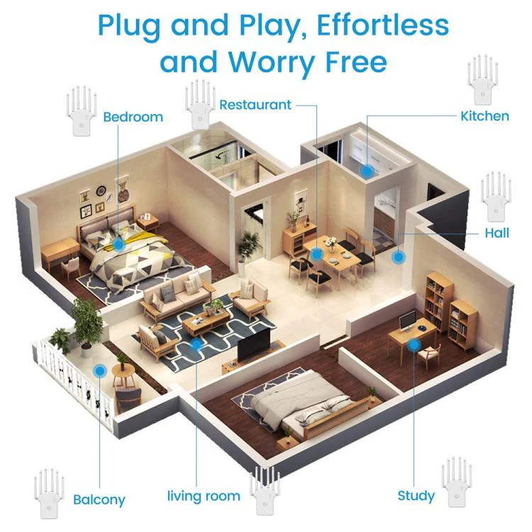 RE300LN Home Office 300Mbps WiFi Network Signal Booster, Plug:US Plug - Image 4