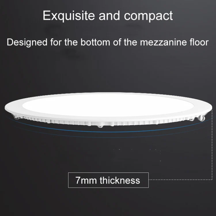 Recessed Concealed Ceiling Downlight Household Wide Voltage Thin Tube Panel Light, Model: 3W Square Opening 75mm(3000K Warm Light) - Image 7