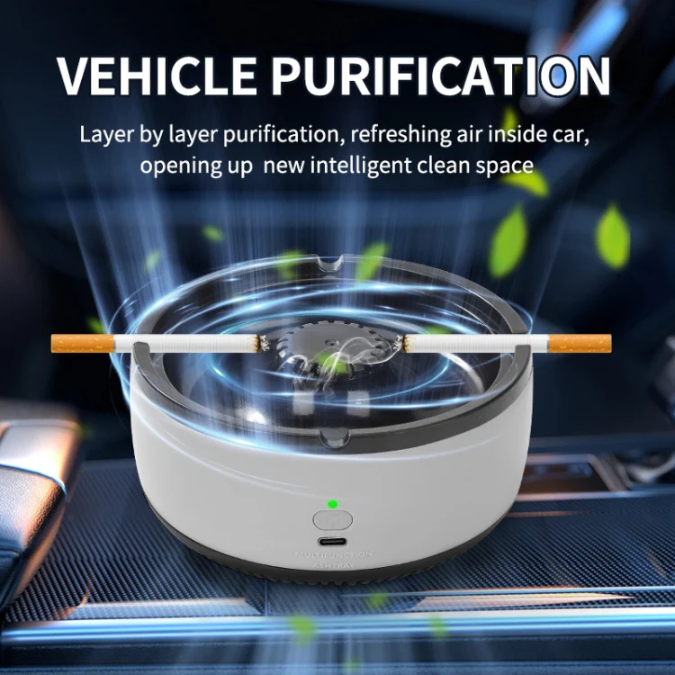 Rechargeable Ashtray Air Purifier Car Smoking Tank To Remove Smoke Odor(Gray) - Image 11