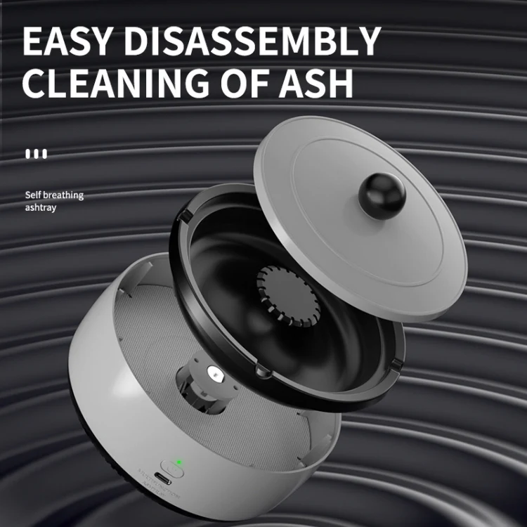 Rechargeable Ashtray Air Purifier Car Smoking Tank To Remove Smoke Odor(Gray) - Image 13