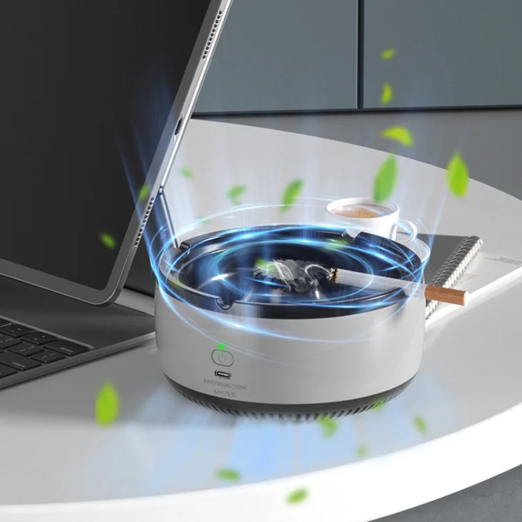 Rechargeable Ashtray Air Purifier Car Smoking Tank To Remove Smoke Odor(White) - Image 2