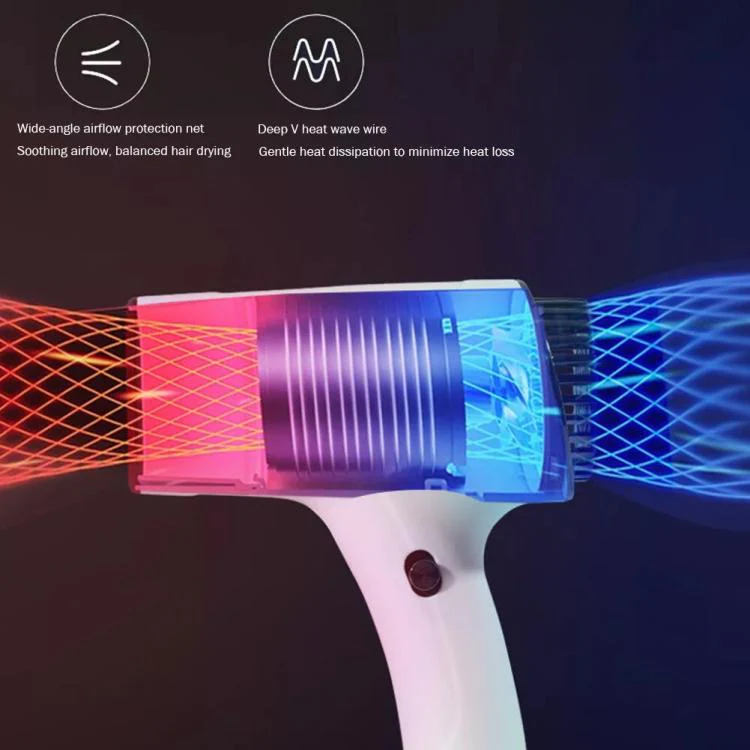 Rechargeable Wireless Hair Dryer Negative Ion Hot and Cold Wind Versatile Hairdressing Tools EU Plug(White) - Image 5