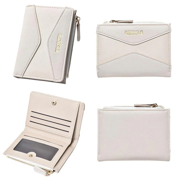 RECHRSLM 6614-2 Color Block Short Women Wallet Simple 2-Fold Student Card Holder(Green) - Image 5