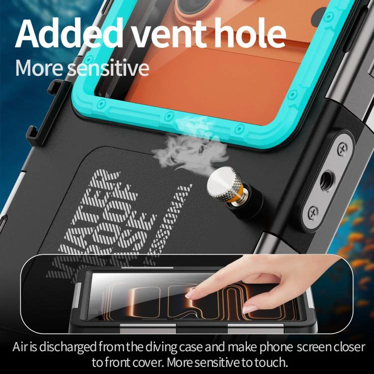 RedPepper Gen 2 Underwater Housing Plus 15m Diving Waterproof Cover, Suitable For 6.1-6.9 inch(Black Grass Blue) - Image 9