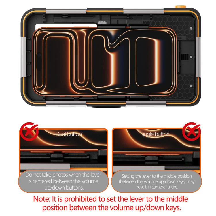 RedPepper Gen 2 Underwater Housing Plus 15m Diving Waterproof Cover, Suitable For 6.1-6.9 inch(Black Orange) - Image 5
