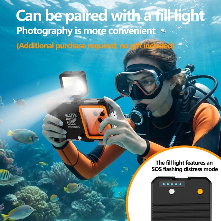 RedPepper Gen 2 Underwater Housing Plus 15m Diving Waterproof Cover, Suitable For 6.1-6.9 inch(Black Orange) - Image 7