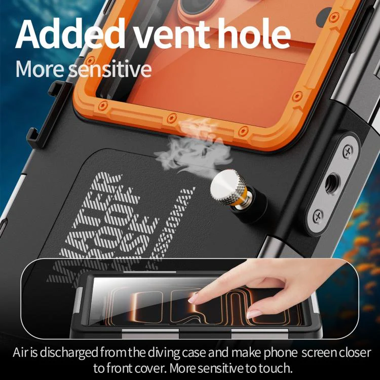 RedPepper Gen 2 Underwater Housing Plus 15m Diving Waterproof Cover, Suitable For 6.1-6.9 inch(Black Orange) - Image 9